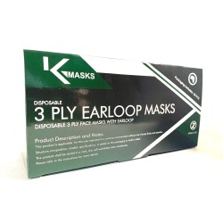 Face Mask 3 Ply Black box of 50