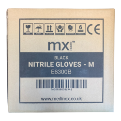Gloves Black Nitrile Medinox Case of 10