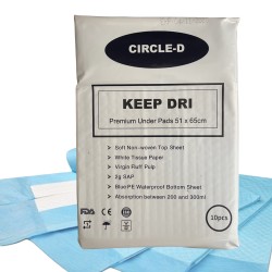 Circle-D Keep Dri Premium Under Pads for Tattoo Artists - 51 x 65 cm, 10 Pcs