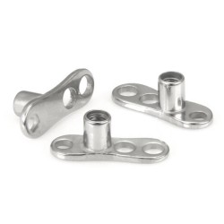 Dermal Anchor with 2mm Rise & 3-Hole Base (14g Titanium)