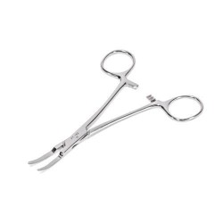 Forceps with Flat Tip (Curved 5.5" Stainless Steel Kelly)