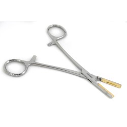 Dermal Anchor Locking Forceps 14cm with Brass Tips