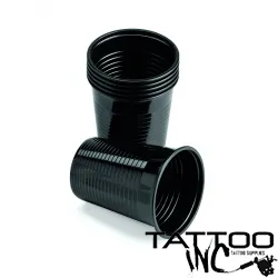 CUPS: PLASTIC - MONOART 'BLACK' 180ML 100 Per Bag
